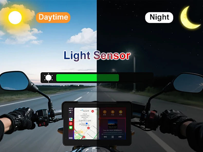 7.0 inch Portable Motorcycle Navigation Display Screen Wireless CarPlay Motorcycle GPS Para Moto Android Auto Monitor Waterproof