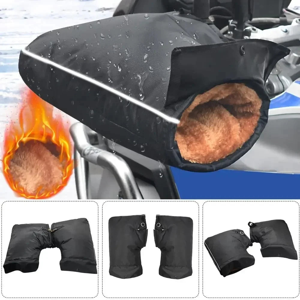 2024 Protective Electric Scooter Thick Warm Handlebar Grip Handle Bar Muff Rainproof Motorcycle Gloves Guante Moto Winter Glove