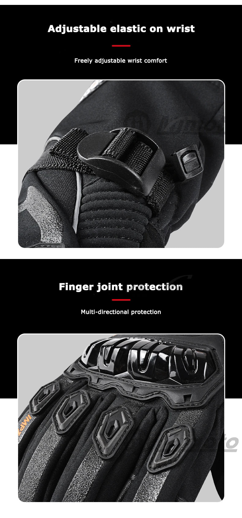 Winter Warm Motorcycle Gloves Windproof Waterproof Guantes Moto Motorbike Riding Gloves Touch Screen Moto Motocross Gloves Black