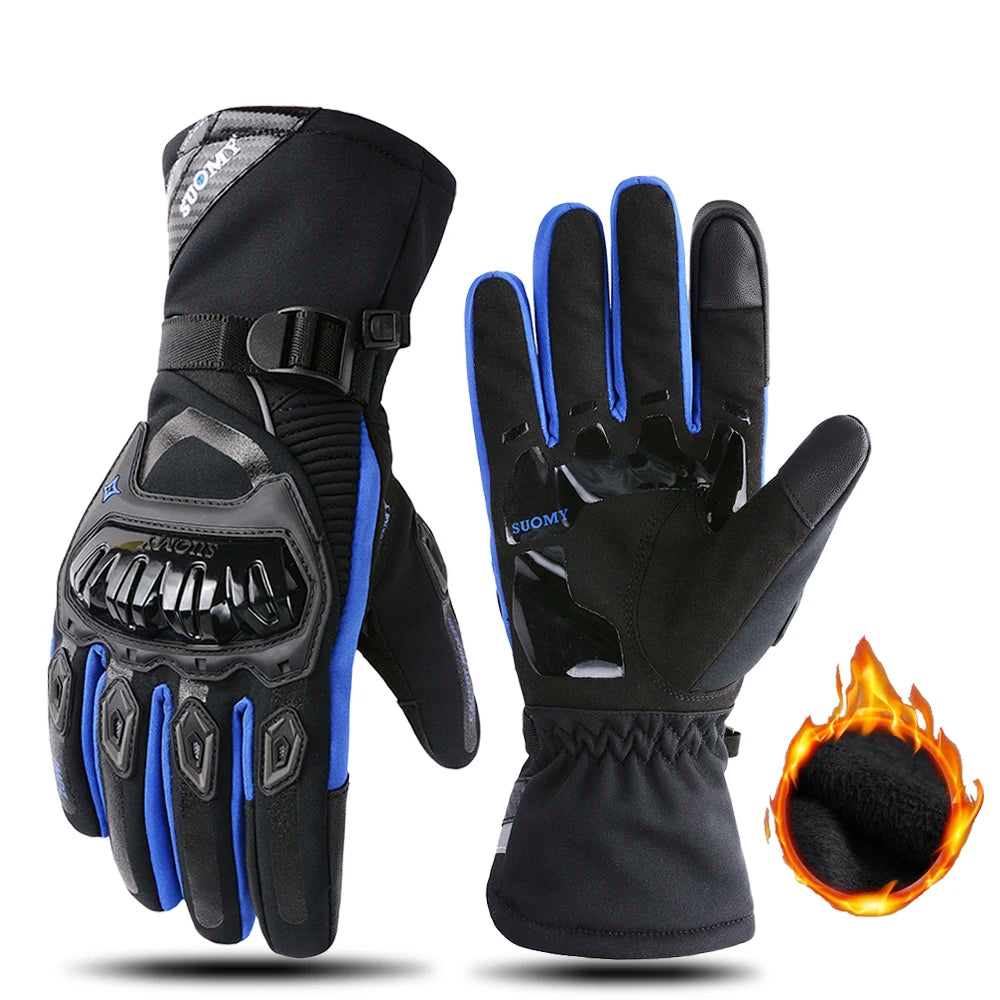 Winter Warm Motorcycle Gloves Windproof Waterproof Guantes Moto Motorbike Riding Gloves Touch Screen Moto Motocross Gloves Black