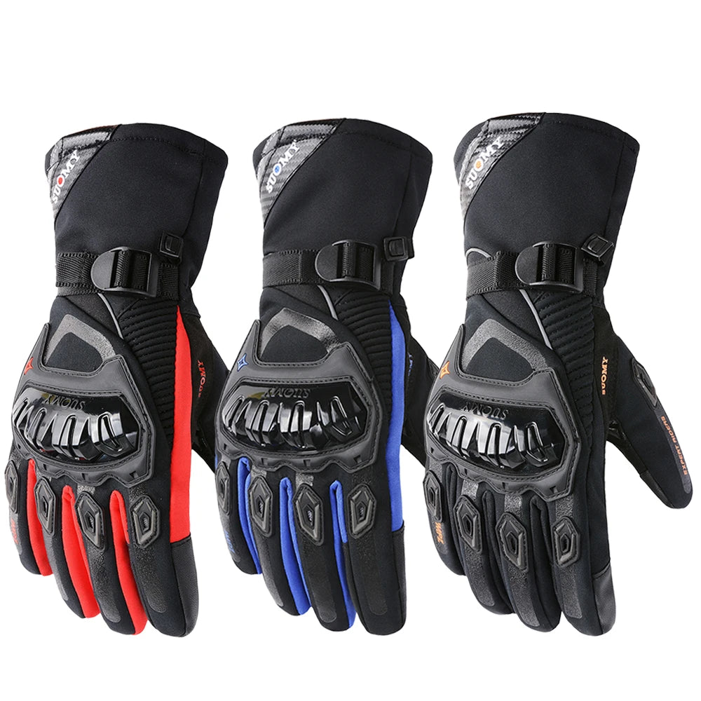 Winter Warm Motorcycle Gloves Windproof Waterproof Guantes Moto Motorbike Riding Gloves Touch Screen Moto Motocross Gloves Black