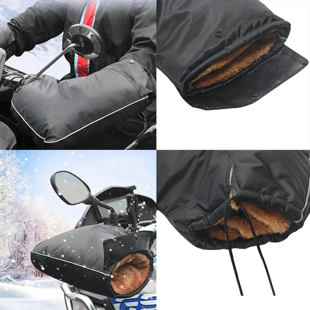 2024 Protective Electric Scooter Thick Warm Handlebar Grip Handle Bar Muff Rainproof Motorcycle Gloves Guante Moto Winter Glove